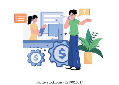 Financial Consulting Service Illustration concept on white background