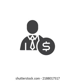 Financial consulting vector icon. filled flat sign for mobile concept and web design. Financial consultant glyph icon. Symbol, logo illustration. Vector graphics