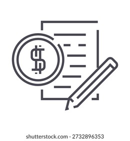 Financial Contract Agreement Vector Editable stroke icon