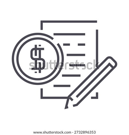 Financial Contract Agreement Vector Editable stroke icon