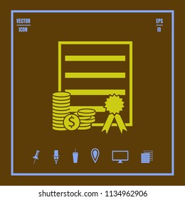 Financial contract vector icon .Flat design style.