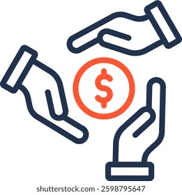 Financial Control Icon Color Line Vector Illustration