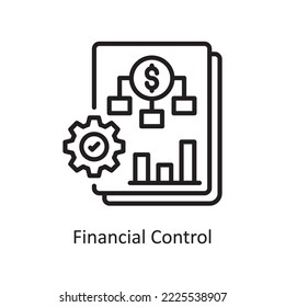 Ilustración de diseño de iconos de esquema del vector de control financiero. Símbolo de negocio y finanzas sobre el fondo blanco Archivo EPS 10