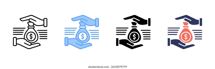 Coleção de vários estilos da folha de ícones do Financial Controller