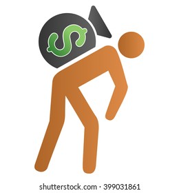 Financial Courier vector toolbar icon for software design. Style is a gradient icon symbol on a white background.