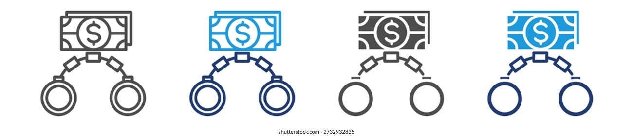 ícone de crime financeiro definir estilo múltiplo