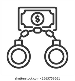 Financial Crimes Icon Vector Illustration Outline Style