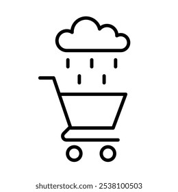 financial crisis clip art icon symbol, food shortage concept, home finances, cost of living, isolated linear vector illustration, editable stroke