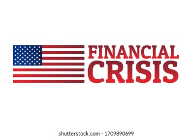 Financial crisis concept. Template for background, banner, poster with text inscription. Vector EPS10 illustration