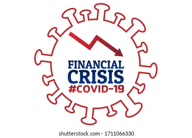 Concepto de crisis financiera. Plantilla para fondo, banner, afiche con inscripción de texto. Ilustración EPS10 del vector