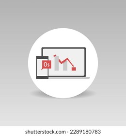 Financial Crisis concept vector icon. Round sign
