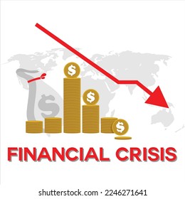 Plantilla vectorial de diseño de crisis financiera