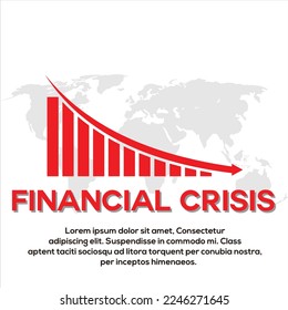 Financial crisis design vector template