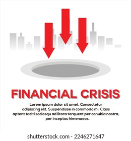 Plantilla vectorial de diseño de crisis financiera