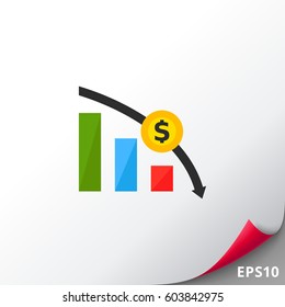 Financial crisis graph icon