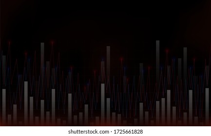 Financial Crisis Graph. Shares Fall Down. Economy Fallout. Space For Text. Vector Illustration.