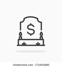 Financial crisis icon in line style. For your design, logo. Vector illustration. Editable Stroke.