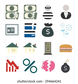 Financial Crisis Icon Set