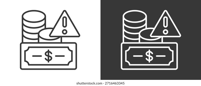 Conjunto De Íconos De Crisis Financiera Colección De Vector Aislada En Blanco Y Negro