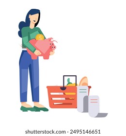 Financial Crisis and Inflation Flat Illustrations
