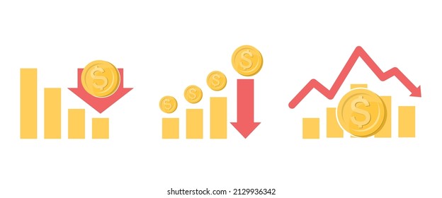 Financial crisis investment, overvalued stock market or inflation concept, business idea.