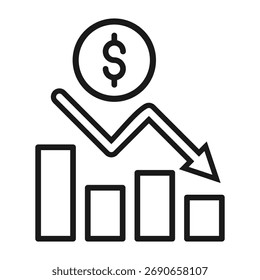 Conceito de ilustração de vetor de ícone simples de crise financeira