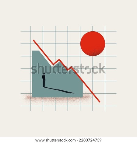 Financial crisis vector concept. Symbol of economic downturn, bankruptcy, recession. Minimal design eps10 illustration.