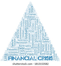 La nube de palabras de la crisis financiera se crea sólo con texto.
