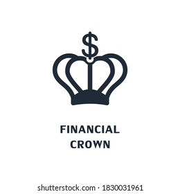 Corona financiera. Icono del vector aislado en fondo blanco.