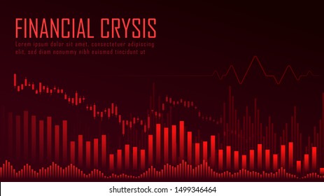 Financial Crysis Graphic Concept In Down Trend Suitable For Financial Investment Or Economic Webpage, Banner, Presentation, Vector Illustration