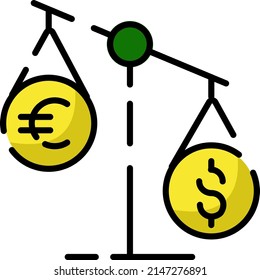 Financial currency, illustration, vector on a white background.