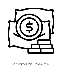 Finanzpolster, Symbol, Linien, Vektorgrafik