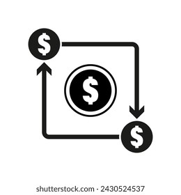Financial cycle concept. Money flow diagram. Investment, trade. Vector illustration. EPS 10.