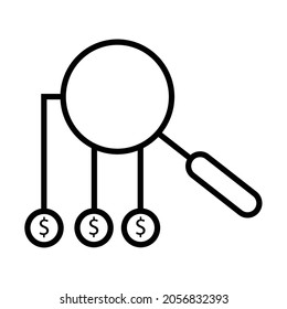 financial data analysis icon vector