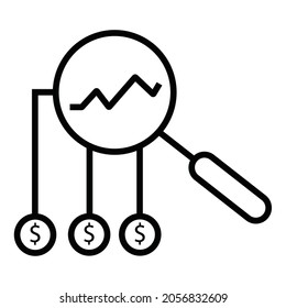 financial data analysis liner icon vector