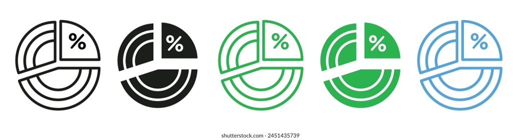 Icono de gráfico circular de análisis de datos financieros para presentaciones e informes