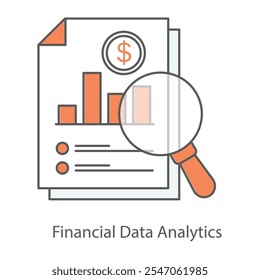 Financial Data Analytics Icon – Graph with Currency Symbols Highlighting Financial Insights.