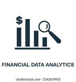 Icono de Financial Data Analytics. Icono Monocromo de Financial Data Analytics para plantillas, diseño web e infografías