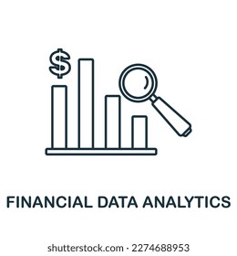 Financial Data Analytics line icon. Monochrome simple Financial Data Analytics outline icon for templates, web design and infographics