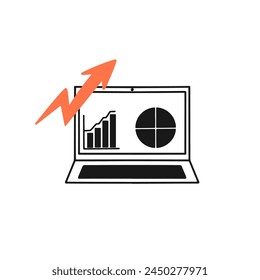 Concepto de datos financieros, Ilustración vectorial plana aislada sobre fondo blanco2