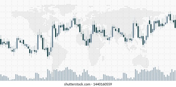 Financial data graph chart. Business background with candlesticks chart for reports and investment. Financial market trade concept.