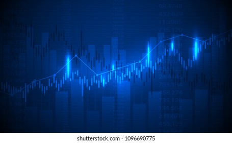 Financial data graph chart, economic statistics. Chart analytics economic concept. Business concept. Vector illustration.