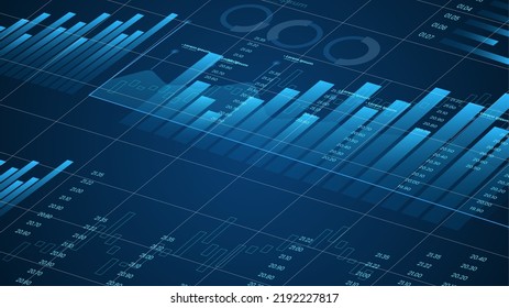 Financial data graph chart statistic technology concept