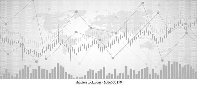 Financial data graph chart, vector illustration. Abstract background with graph chart finance. Business concept