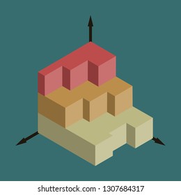 Financial data graph chart, vector illustration. Trend lines, columns, market economy information background. Chart analytics economic concept.