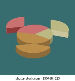 Financial data graph chart, vector illustration. Trend lines, columns, market economy information background. Chart analytics economic concept.