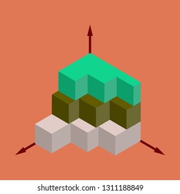 Financial data graph chart, vector illustration. Trend lines, columns, market economy information background. Chart analytics economic concept.