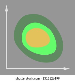 Financial data graph chart, vector illustration. Trend lines, columns, market economy information background. Chart analytics economic concept.