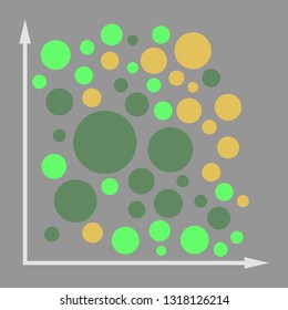 Financial data graph chart, vector illustration. Trend lines, columns, market economy information background. Chart analytics economic concept.