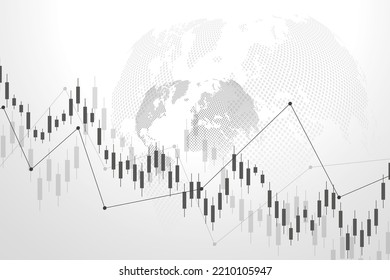 Financial data graph chart, vector illustration. Abstract background with graph chart finance. Business concept